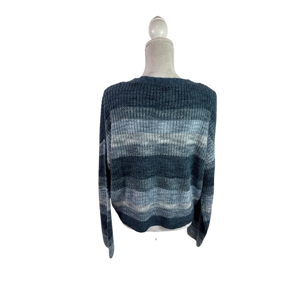 Lucky Brand Women's Oversized L Cropped Cardigan Sweater Blue - Picture 3 of 12